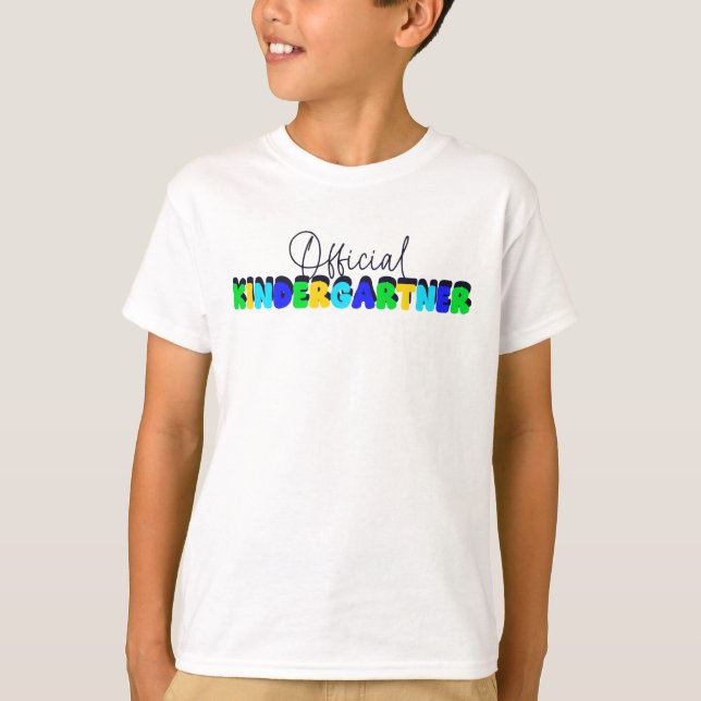 Kindergarten First Day Officiell Kindergartner Boy T Shirt (Framsida)