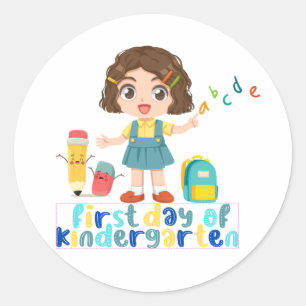 Kindergarten första dagen runt klistermärke