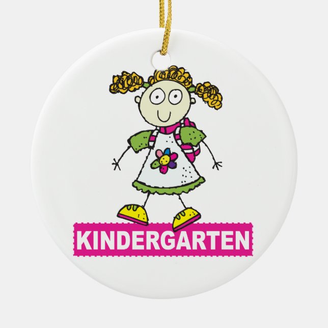 Kindergarten Girl Julgransprydnad Keramik (Framsidan)