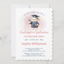 Kindergarten Girl Studenten Nalle Inbjudningar