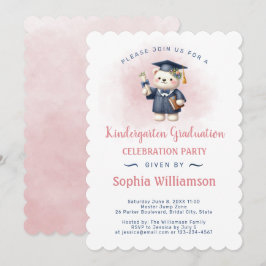 Kindergarten Girl Studenten Nalle Inbjudningar