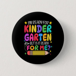 Kindergarten Girls Boys första dag Knapp