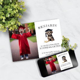 Kindergarten Grad Announcement SCruffy Puppy Meddelande