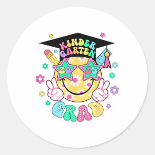 Kindergarten Grad Studenten, förra dagen, skolledi Runt Klistermärke