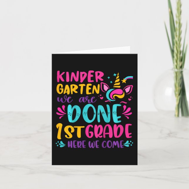 Kindergarten, klar 1:a Klass i förra dagen, skolma Kort (Framsida)