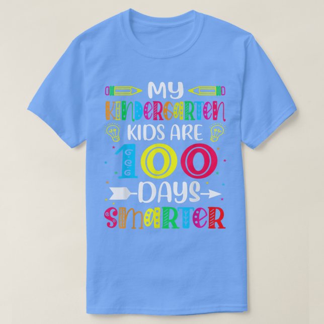 Kindergarten Lärare 100 dagar Smarter 100 dagar T Shirt (Design framsida)