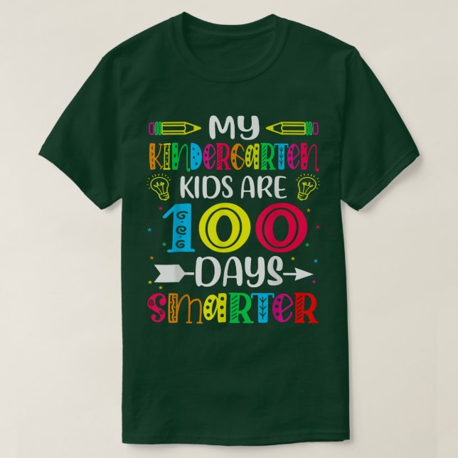 Kindergarten Lärare 100 dagar Smarter 100 dagar T Shirt (Design framsida)