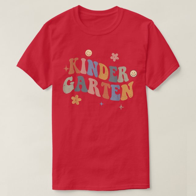 Kindergarten Lärare första dagen i skolan tillbaka T Shirt (Design framsida)