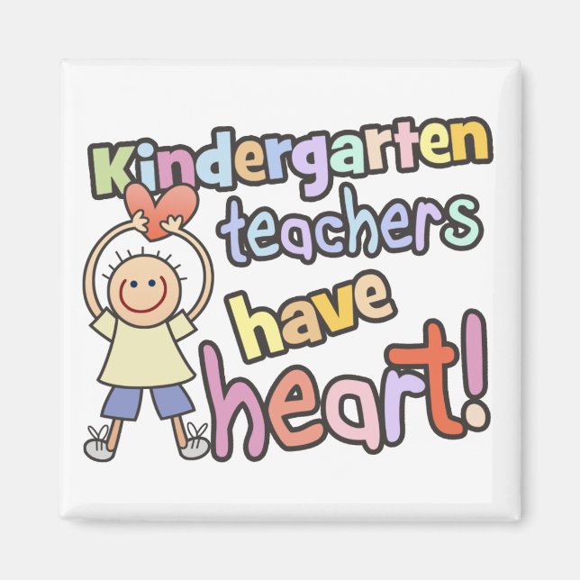 Kindergarten-lärare har hjärtmagnet magnet (Framsidan)