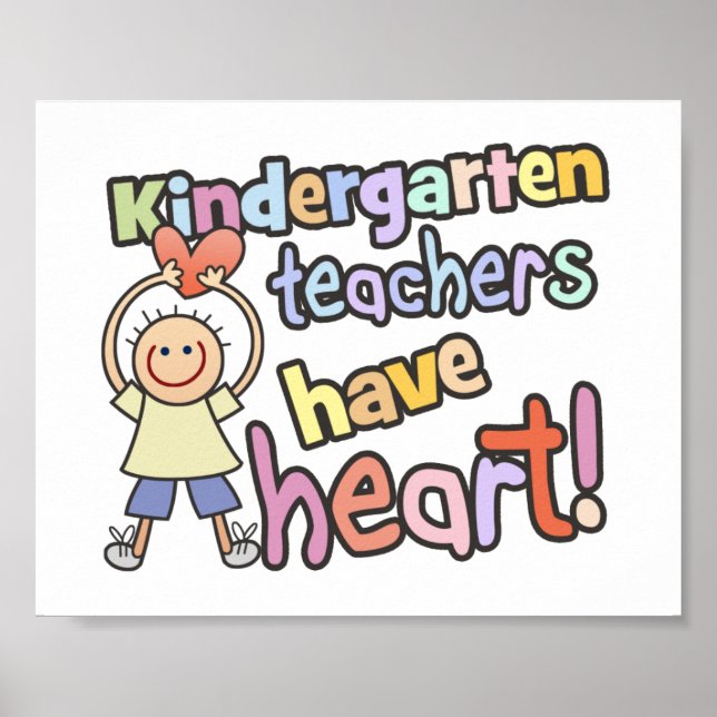 Kindergarten-lärarna har hjärta poster (Framsidan)
