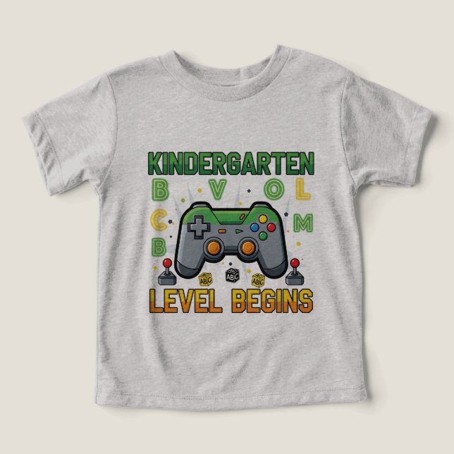 Kindergarten Level Begins T-shirt, Back to School T Shirt (Design Framsida)