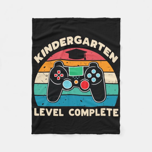 Kindergarten Level Complete Gamer Boy Kinder Gradu Fleecefilt (Framsidan)