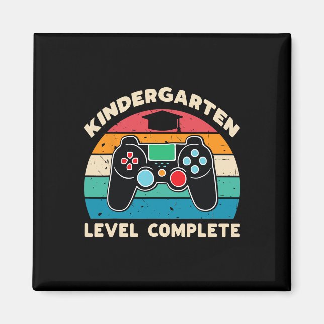 Kindergarten Level Complete Gamer Boy Kinder Gradu Magnet (Framsidan)