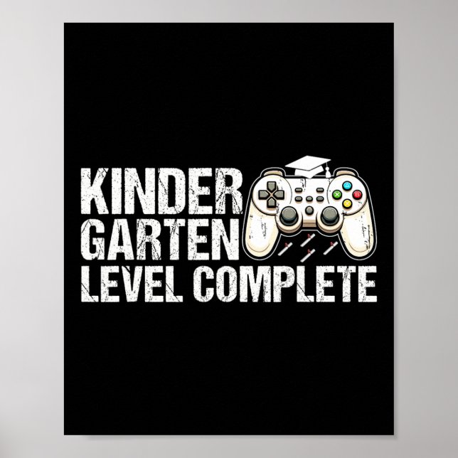 Kindergarten Level Complete Graduation 2025 Gamer  Poster (Framsidan)