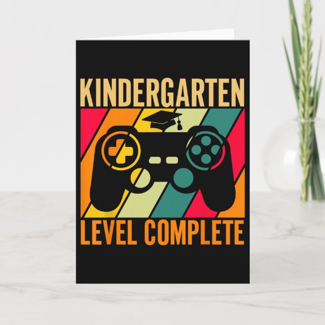 Kindergarten Level Complete Retro Graduation 2025  Kort (Framsida)