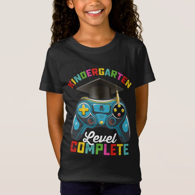Kindergarten Level Complete Studenten-spel T Shirt (Framsida)