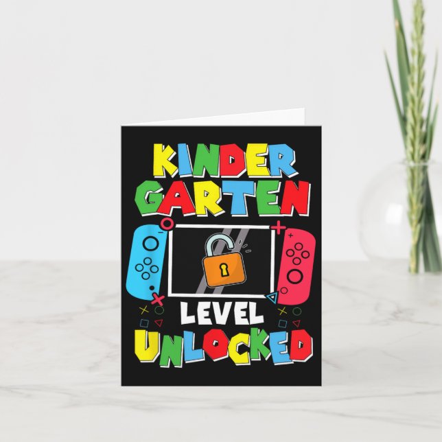 Kindergarten Level Unlock Back to school First D Kort (Framsida)