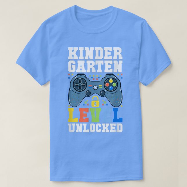Kindergarten Level Unlock Gamer First Day of Sch T Shirt (Design framsida)