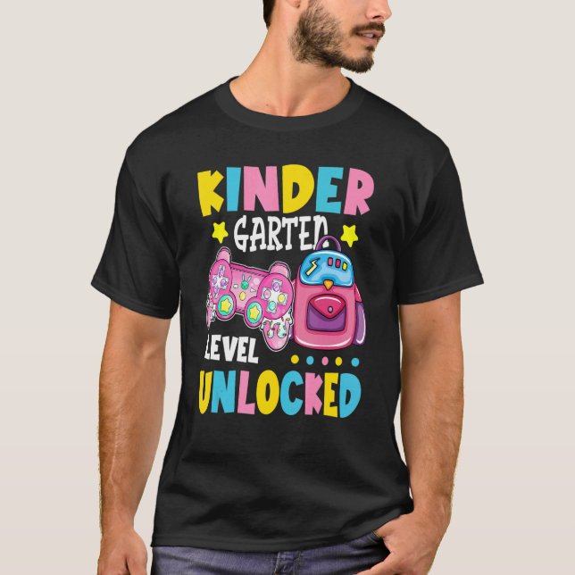 Kindergarten Level Unlock Video Gamer Girls Tillba T Shirt (Framsida)