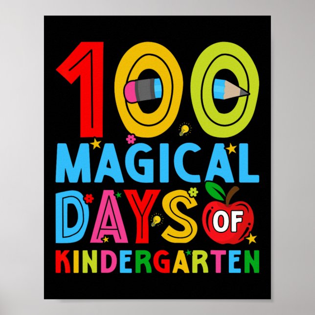 Kindergarten Lycklig 100-årsdagen för skolan Poster (Framsidan)