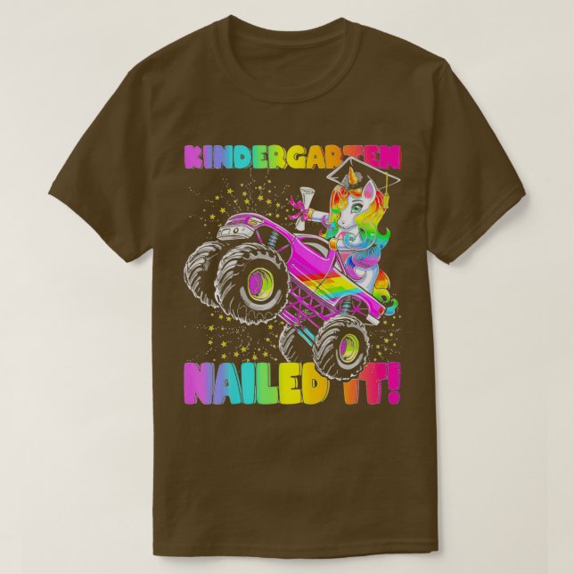 Kindergarten Nailed It Unicorn Monster Truck 2 T Shirt (Design framsida)