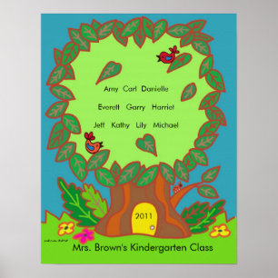 Kindergarten Namn Träd av Vera Trembach Poster