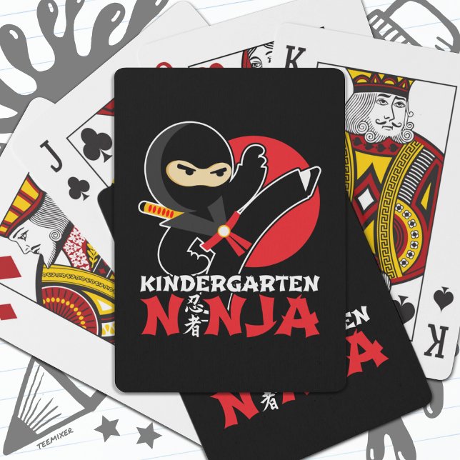 Kindergarten Ninja Kick First Day Back to school Casinokort (Skapare uppladdad)