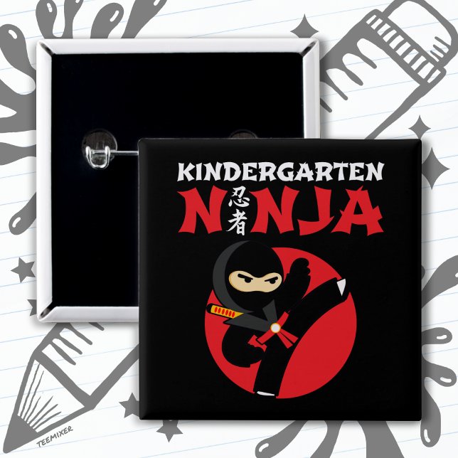 Kindergarten Ninja Kick First Day Back to school Knapp (Skapare uppladdad)