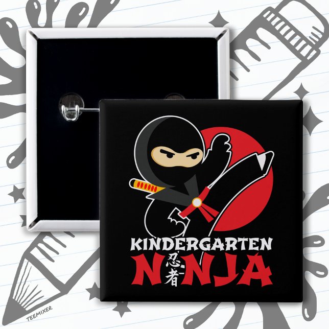 Kindergarten Ninja Kick First Day Back to school Knapp (Skapare uppladdad)