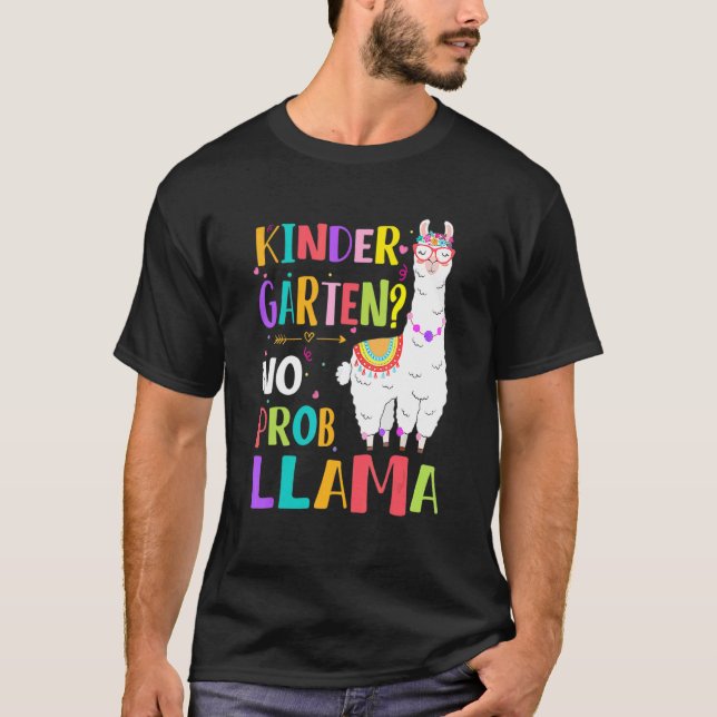 Kindergarten No Prob Llama Back to school Girl Tea T Shirt (Framsida)