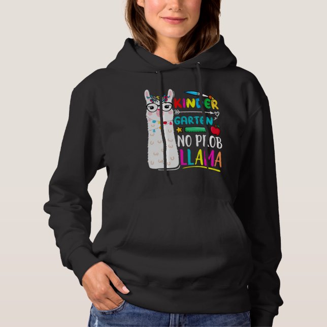 Kindergarten No Prob Llama Teacher Back To School  T Shirt (Framsida)