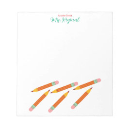 Kindergarten Orange Crayons & Erasers Teacher Note Anteckningsblock