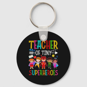 Kindergarten Prek Teacher of Tiny Superheroes Back Nyckelring