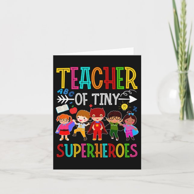 Kindergarten Prek Teacher of Tiny Superheroes Ck T Kort (Framsida)