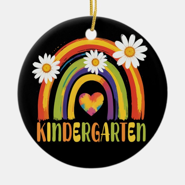 Kindergarten Rainbow Back to school Lärare Julgransprydnad Keramik (Framsidan)
