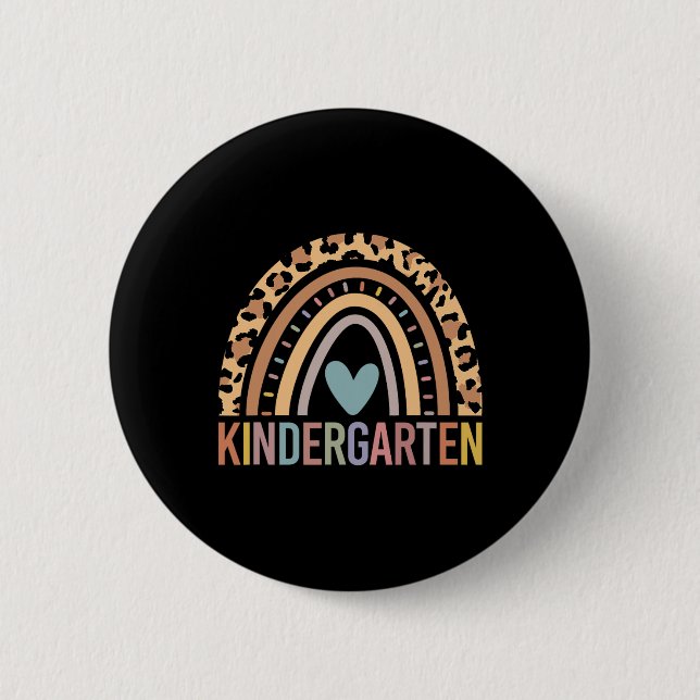 Kindergarten Rainbow Girls Boys Teacher Team Kinde Knapp (Framsida)