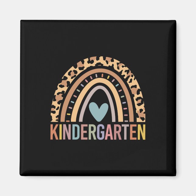 Kindergarten Rainbow Girls Boys Teacher Team Kinde Magnet (Framsidan)