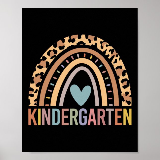 Kindergarten Rainbow Girls Boys Teacher Team Kinde Poster (Framsidan)