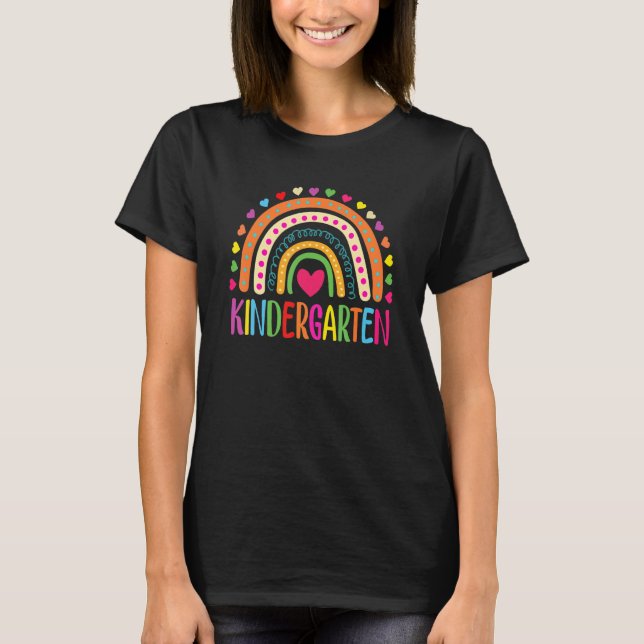 Kindergarten Rainbow Hej Kindergarten Squad Back T Shirt (Framsida)