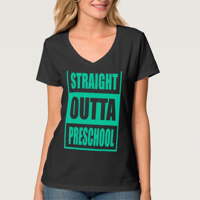 Kindergarten Rak Outta Preschool T Shirt (Framsida)