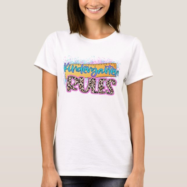 Kindergarten Regler Teacher T Shirt (Framsida)