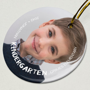 Kindergarten School Year Keepsaké Photo Julgransprydnad Keramik