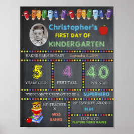 Kindergarten-skyltens första dag, Chalkboard Poster