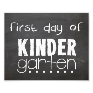 Kindergarten-skyltens första dag fototryck