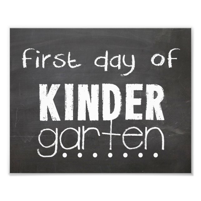 Kindergarten-skyltens första dag fototryck (Framsidan)