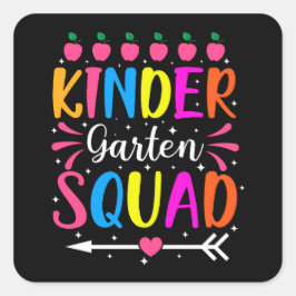 Kindergarten Squad Fyrkantigt Klistermärke