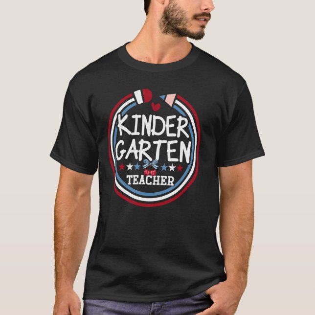 Kindergarten Squad Teacher Coquette Cherry School T Shirt (Framsida)