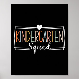 Kindergarten Squad Teacher Kids Kindergarten Tillb Poster