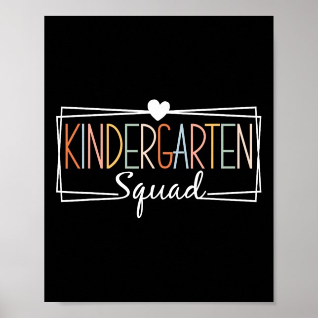 Kindergarten Squad Teacher Kids Kindergarten Tillb Poster (Framsidan)