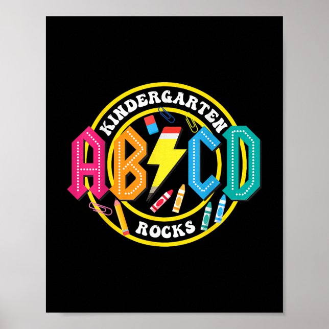 Kindergarten Sten - Abcd Back to school-lärare Poster (Framsidan)